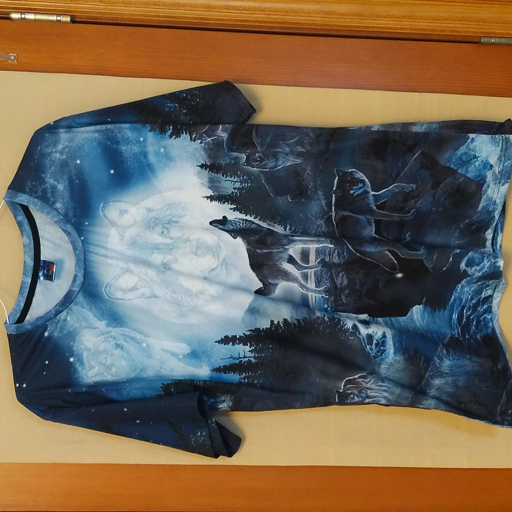 Mr 1991 INC & Miss Go Wolves All Over Print Vintage T-Shirt Size XL